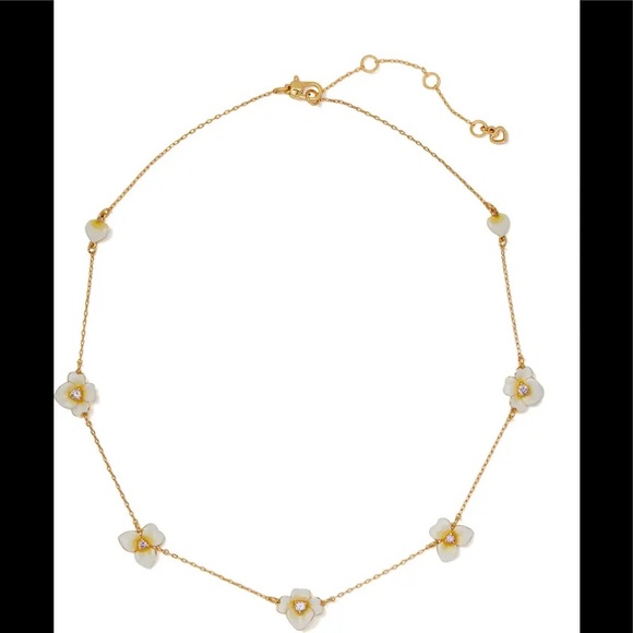 Kate Spade enamel flower crystal choker necklace